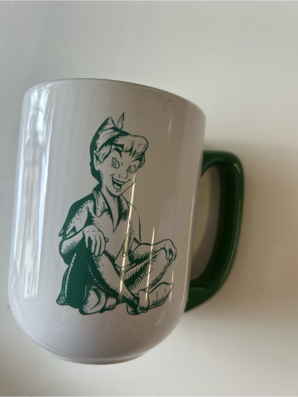White and Green Character Accent Ceramic Coffee Mug